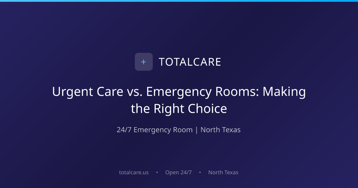 Urgent Care vs. Emergency Rooms: Making the Right Choice | TotalCare ...